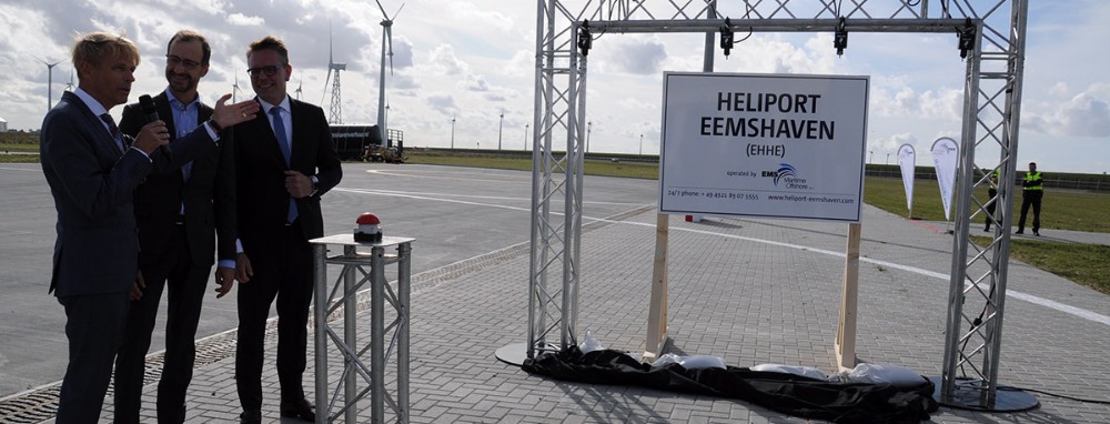First Helicopter flight to Heliport Eemshaven